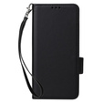 Case for HTC U24 Pro 5G, Wallet Litchi Leather, black