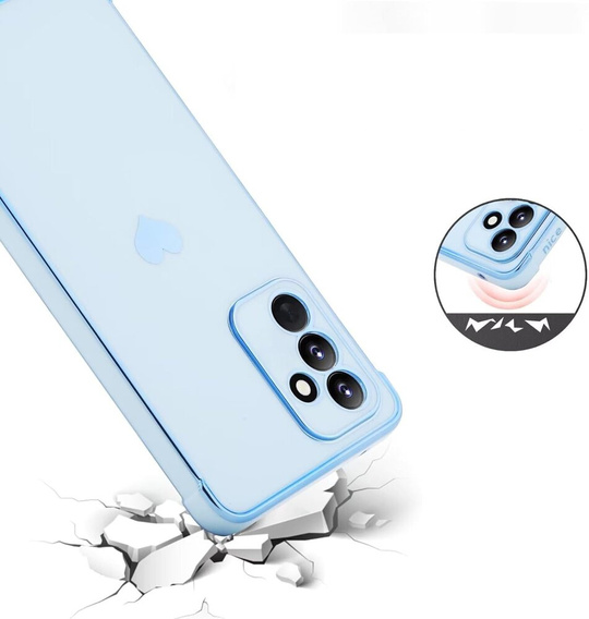 Case for Samsung Galaxy A35 5G, Electro heart, blue + Full Glue Ceramic Glass