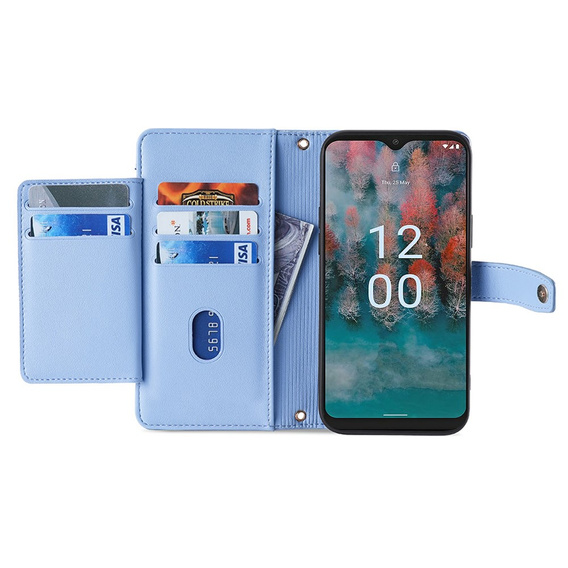 Flip case for Nokia G42, Wallet Zipper Pocket, blue
