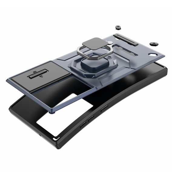 Case for Samsung Galaxy S24 Ultra, KickStand Camera Lens, grey