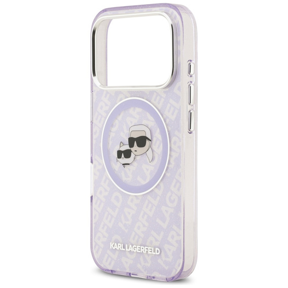 Karl Lagerfeld IML Glitter Karl & Choupette Heads Logo MagSafe Case for iPhone 17 Pro