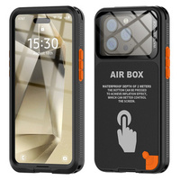 IP68 Waterproof Case for iPhone 15 Pro, SHELLBOX Air Box, black