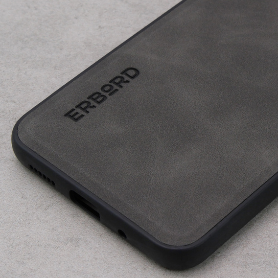 Case for Xiaomi Redmi 12C, ERBORD Business, with metal plate for car mounts, grey