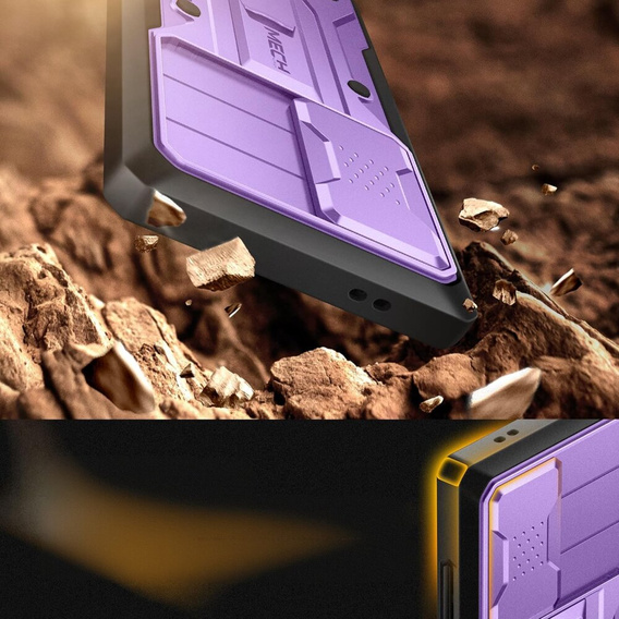 Case for Samsung Galaxy S24 Ultra, Tongate MECH with belt clip, purple