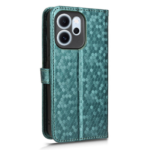 Flap case for Oppo Reno 14F, Wallet Rhombus, green