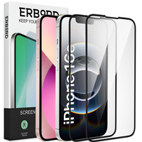 2x Ceramic ERBORD Hybrid Glass for iPhone 16E / 14 / 13 / 13 Pro