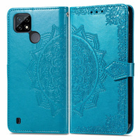 Flip case for Realme C21Y / C25Y, Mandala, blue