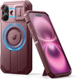 Armored case for iPhone 16, Dexnor CamProtect MagSafe, maroon