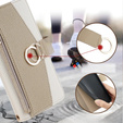 Flip case for Honor Magic 6 Lite 5G, Wallet Zipper Pocket, with mirror, white