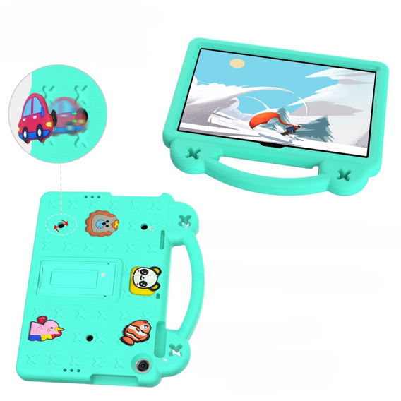 Children's case for Lenovo Tab M10 10.1 Gen 3 TB-328FU/TB-328XU, Cute Patterns, with stand, green