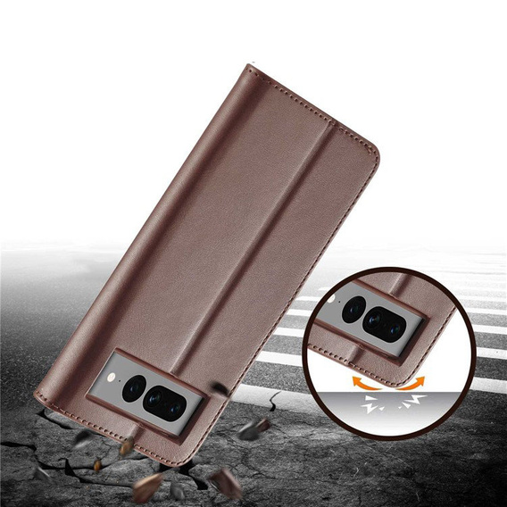 Flip case for Google Pixel 7 Pro 5G, LC.IMEEKE, brown
