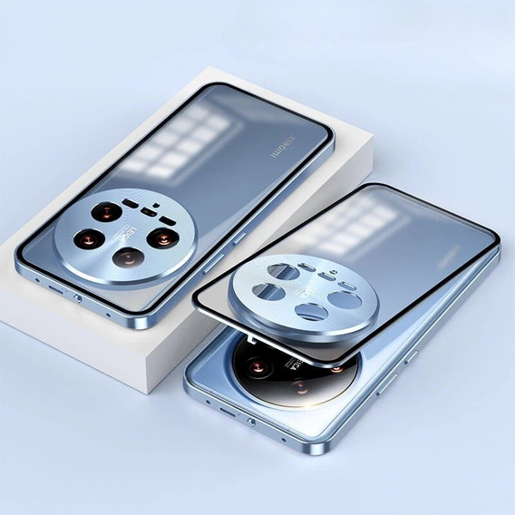 Case for Xiaomi 14 Ultra, Magnetic Dual Glass, blue