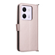 Crossbody Leather Wallet flip case for Xiaomi Poco M7 Pro 5G, pink