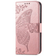 Flip case for Samsung Galaxy A16, Butterfly, pink rose gold