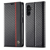 LC.IMEEKE flap case for Samsung Galaxy A17 5G, carbon textured, black