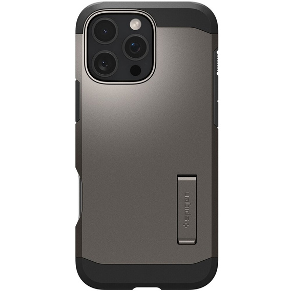Spigen case for iPhone 16 Pro Max, Tough Armor Mag MagSafe, grey + 9H Tempered Glass