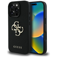 GUESS Grained Big 4G and Classic Logo case for iPhone 16 Pro