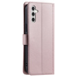 Flip case for Samsung Galaxy S25, Rhombus Crossbody Leather, pink rose gold