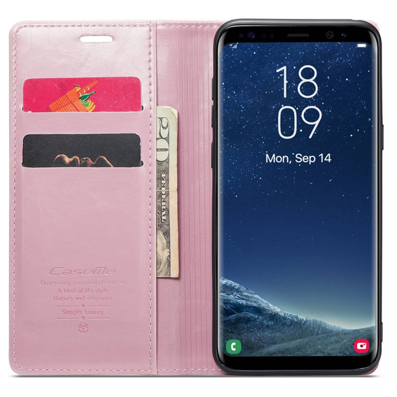 CASEME flip case for Samsung Galaxy S8, Waxy Textupink, pink