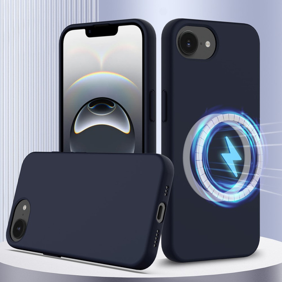 Case for iPhone 16e, Silicone MagSafe, dark blue