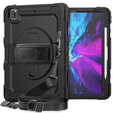 Armored Case for iPad Pro 12.9 2022 / 2021 / 2020 / 2018, protective 360 with stylus slot, black
