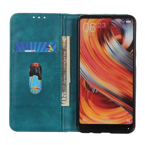 Case for Honor 90 Lite 5G, Wallet Litchi Leather, green