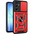 Armoured case for Samsung Galaxy A17 5G, with camera protection, with stand, red
