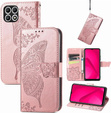 Flip case for T Phone 2 5G, Butterfly, pink rose gold