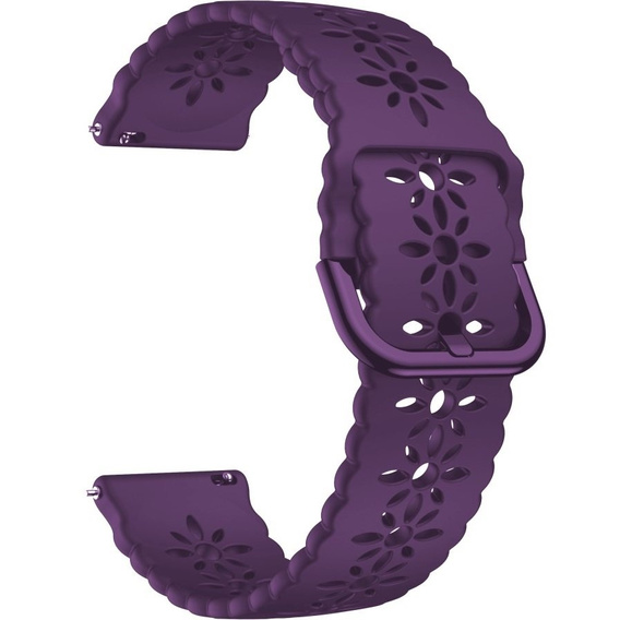 Silicone strap for 22mm Soft Hollowed-out, Dark Purple