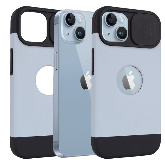 ERBORD MagSafe Cam Slider Case, Blue + Screen Protector for iPhone 13 / iPhone 14