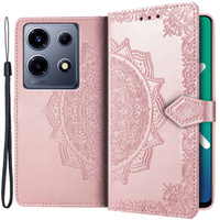 Flip case for Infinix Note 30 VIP, Mandala, pink rose gold