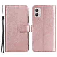 Flip case for Motorola Moto G53 5G, Mandala Flower, pink rose gold
