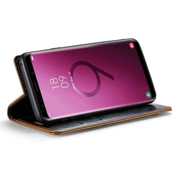 CASEME flip case for Samsung Galaxy S9, Waxy Textucoffee, coffee