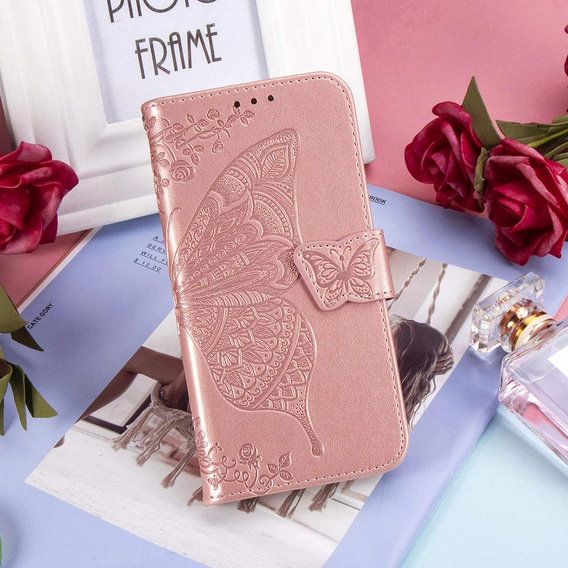 Flip case for Oppo A40 / Oppo A40m, Butterfly, pink rose gold