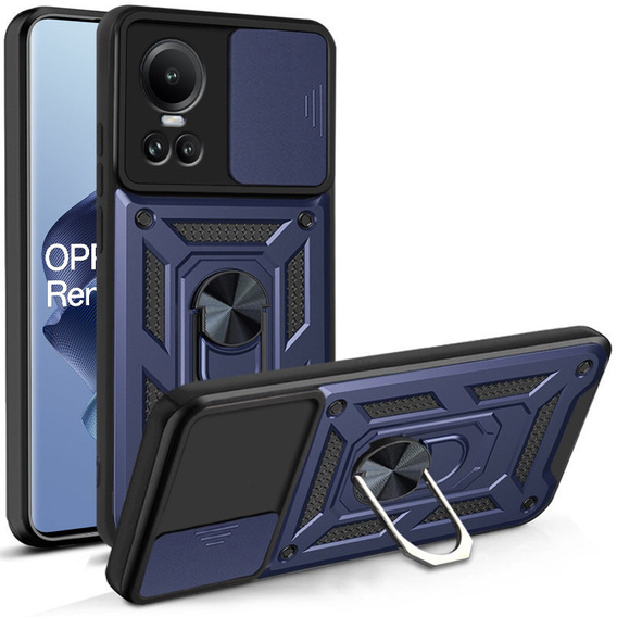 Case for Oppo Reno 10 / 10 Pro, CamShield Slide, blue