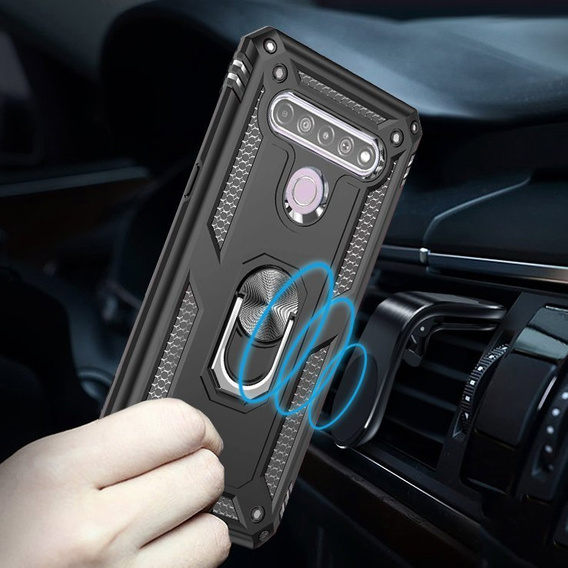 Armor Case for LG K61, Nox Case Ring, black