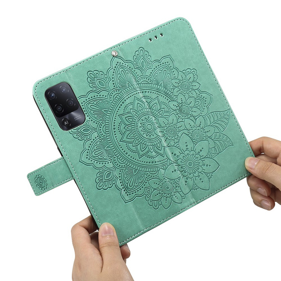Flip case for Oppo Reno5 Z / A94 / A95 5G, Mandala, green