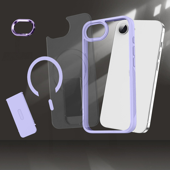 Case for Iphone 16E, Kickstand Matt Case, for MagSafe, purple