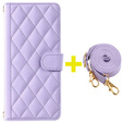 Flip case for Samsung Galaxy A16, Rhombus Crossbody Leather, purple