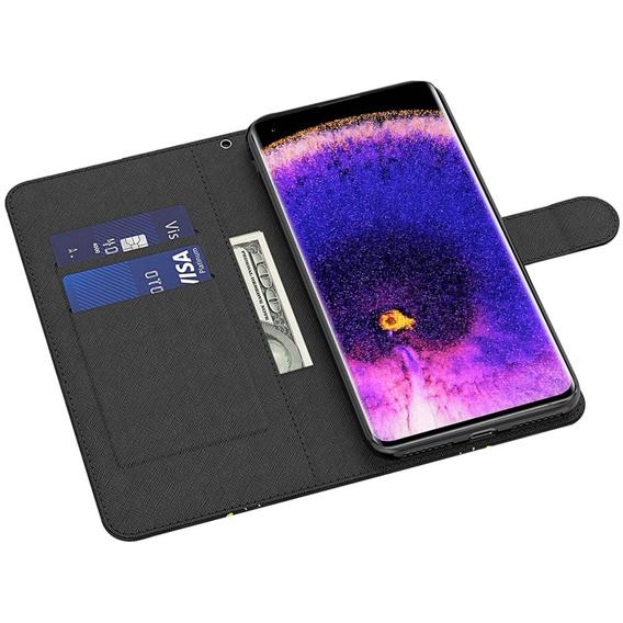 Flip case for Oppo A17, Wallet, Cat & Tiger