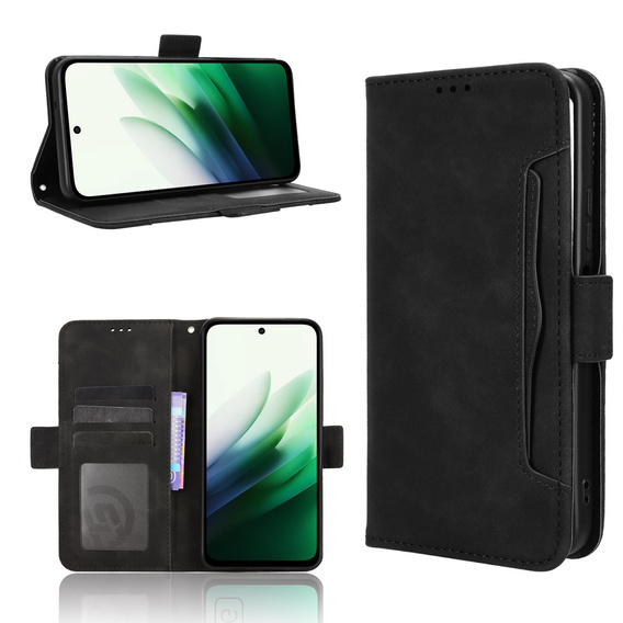 Flap case for Xiaomi Redmi 15 5G / 4G, Card Slot, wallet, black