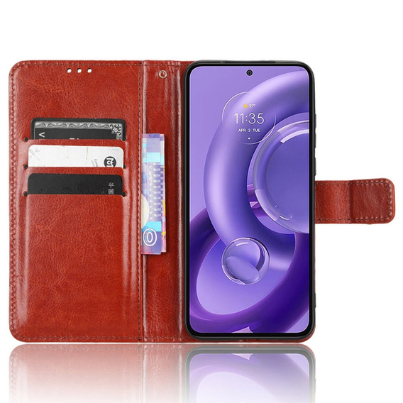 Flip case for Motorola Edge 30 Neo 5G, Crazy Horse Wallet, brown