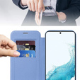 Flip case for Samsung Galaxy S22 5G, RFID Wallet MagSafe CamShield, blue