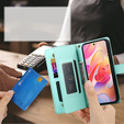 Flip case for Samsung Galaxy A56 5G, Wallet Zipper Pocket, green