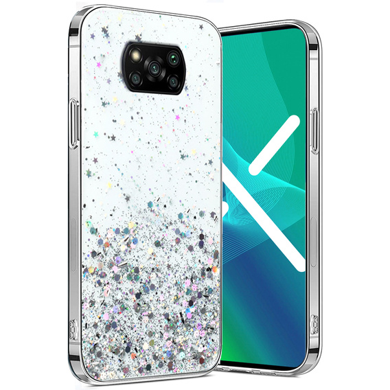 Case for Xiaomi POCO X3 / X3 NFC, Glittery, transparent