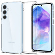 Spigen case for Samsung Galaxy A55 5G, Ultra Hybrid, transparent + 9H Tempered Glass