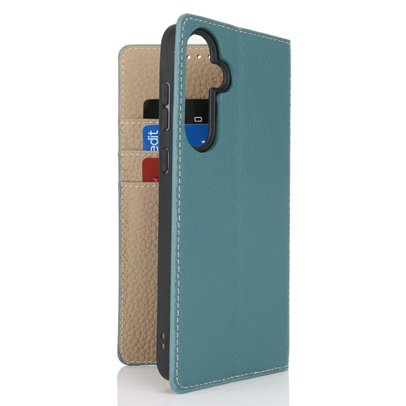 Flip case for Samsung Galaxy S25, Litchi Skin Grain, blue