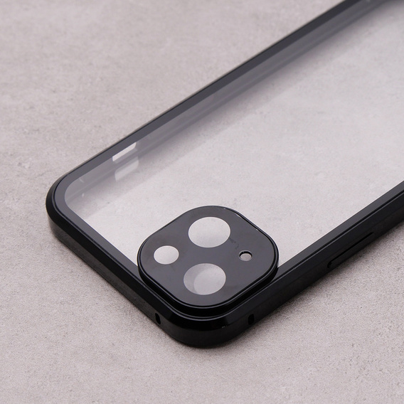 Case for iPhone 13, Magnetic Dual Glass, black
