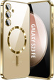 Case for Samsung Galaxy S23 FE, Electro MagSafe, gold + Screen Glass