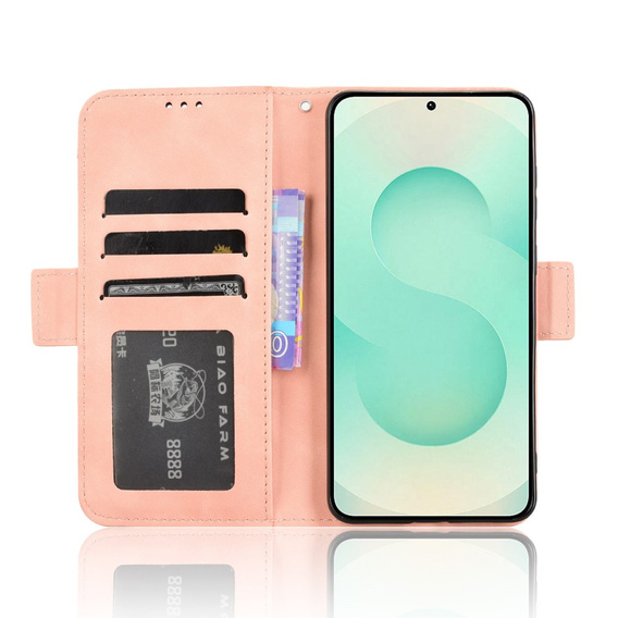 Flip case for Samsung Galaxy S25 Edge, Card Slot, pink